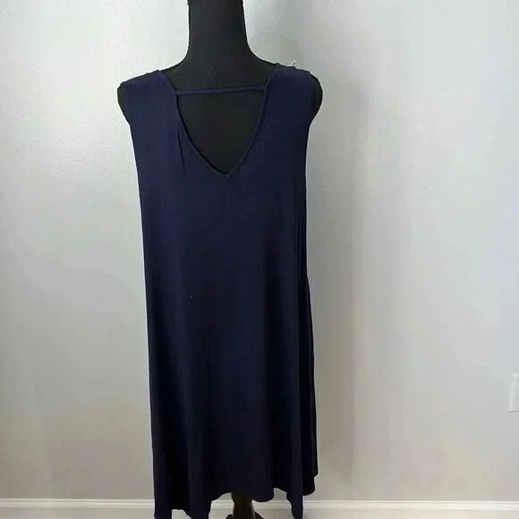 Espresso Cotton Navy and white lace stretch dress - Picture 3 of 6